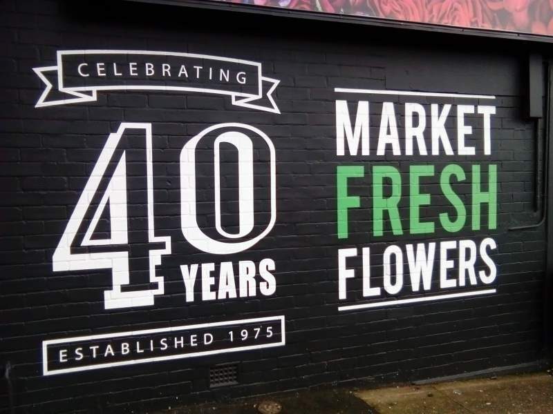 Painted wall signage for florist