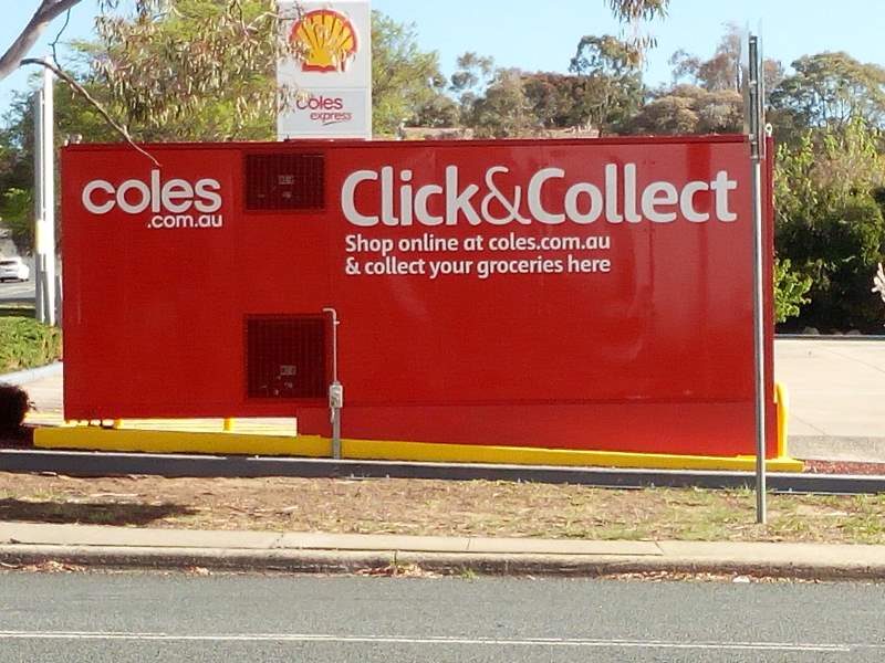 Coles Click and Collect sign