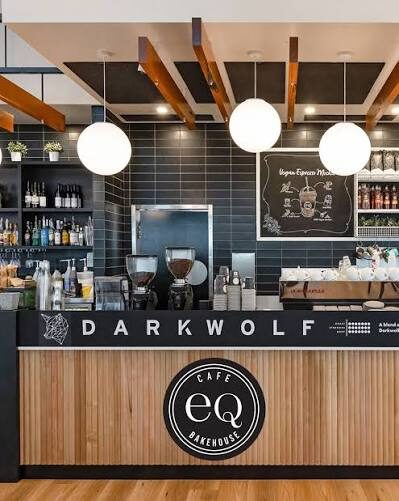 Cafe counter branding sign