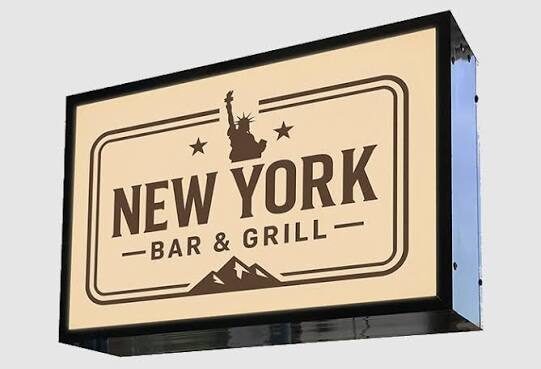 New York Bar and Grill lightbox sign