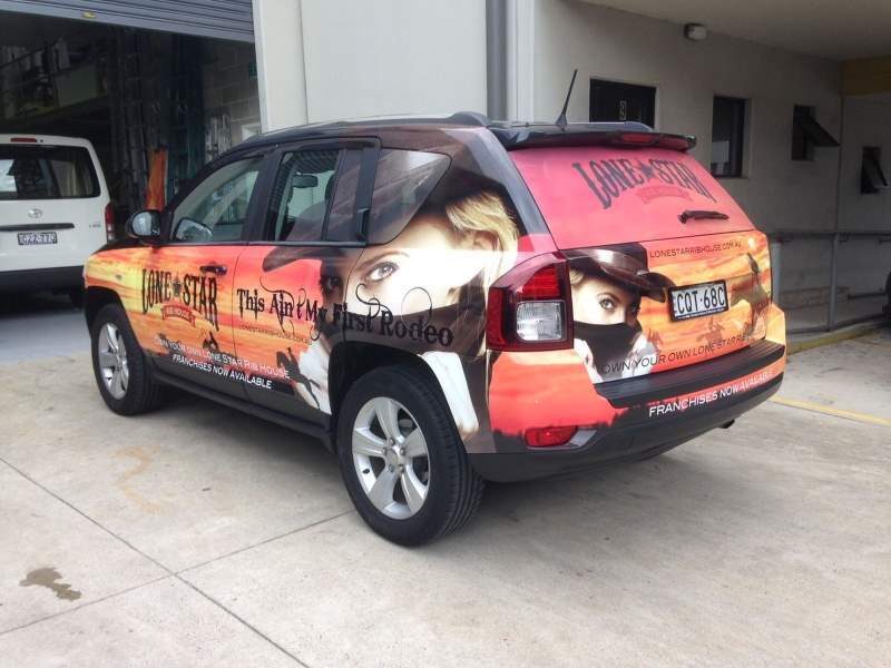 Full vehicle wrap on a Jeep