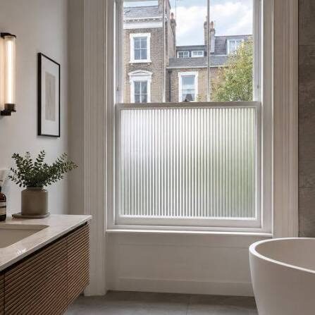 Fluted decorative privacy film